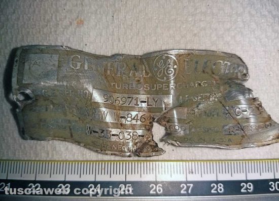 Valentano - Alcuni resti rinvenuti del P-47 del tenente Joe Howard Canion