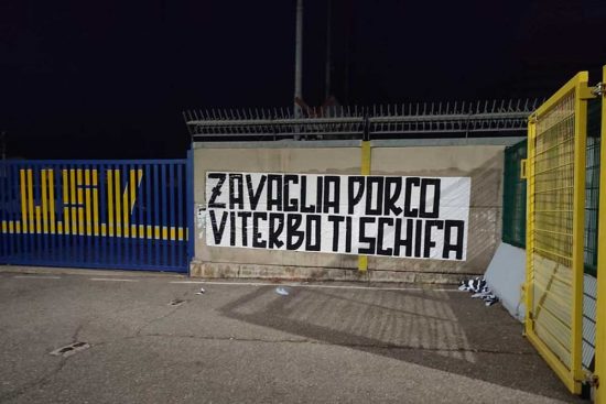 Sport - Calcio - Lo striscione contro Zavaglia