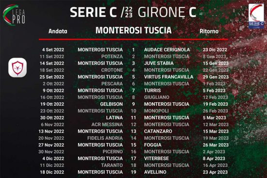 Sport - Calcio - Monterosi - Il calendario