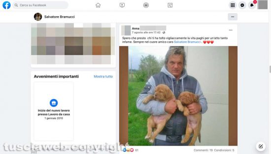 Uno dei commenti sulla bacheca Facebook Salvatore Bramucci