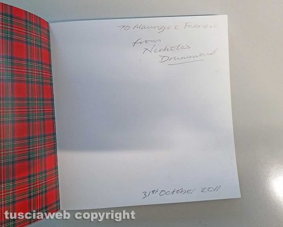 La dedica di Nicholas Drummond a Fabrizio e Maurizio Graffietti 