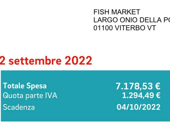 Bolletta energia del Fishmarket