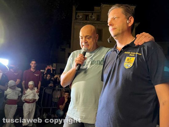 La minimacchina del centro storico Luce di Rosa - Sandro Rossi col capofacchino Alessandro Lucarini