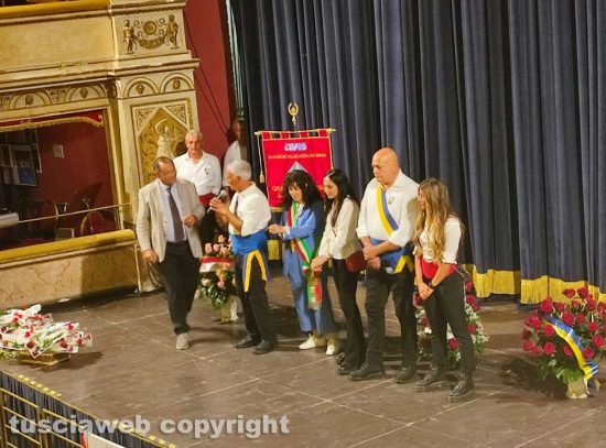 Viterbo - Santa Rosa - Chiara Frontini, il capo facchino Sandro Rossi, il presidente del sodalizio Massimo Mecarini