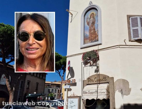 Crollata la cornice dell'edicola di Santa Rosa - Nel riquadro: Rita Cappelli