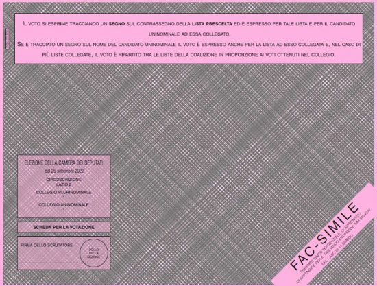Elezioni 2022 - Scheda Camera