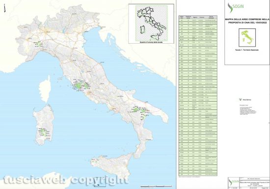 Deposito nucleare - La mappa delle aree idonee