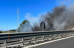 Incendio sull'Aurelia