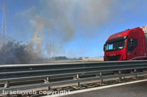 Incendio sull'Aurelia