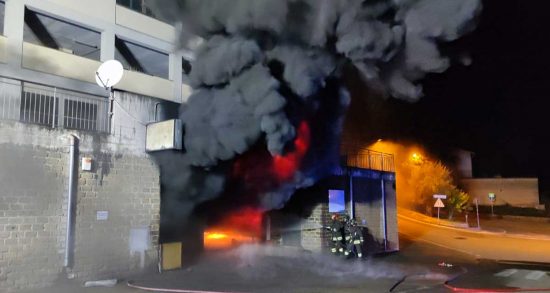 Soriano nel Cimino - Incendio in un autoricambi