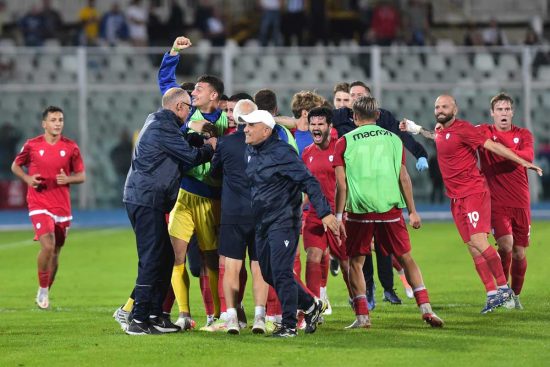 Sport - Calcio - Monterosi - L'esultanza del biancorossi