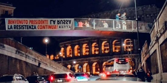 Roma - Lo striscione contro Ignazio La Russa