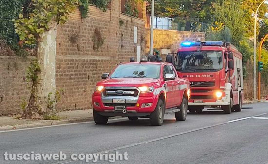 Capranica - L'intervento dei vigili del fuoco