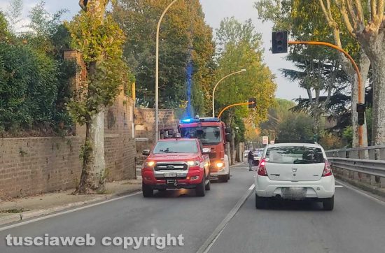 Capranica - L'intervento dei vigili del fuoco