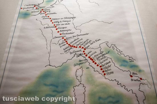 Il percorso della Via Francigena fatto da Jannina Veit Teuten