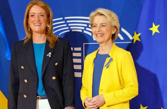 Bruxelles - Roberta Metsola e Ursula von der Leyen