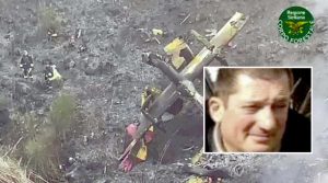 Il Canadair precipitato sull'Etna - Nel riquadro Matteo Pozzoli