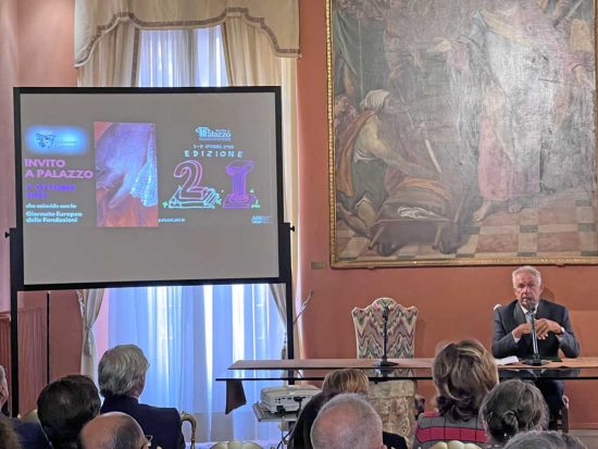 Il Presidente Luigi Pasqualetti alla presentazione di Invito a Palazzo del 30 settembre 2022