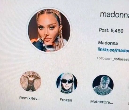 Il profilo Instagram di Madonna