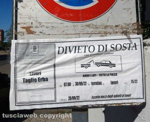 Viterbo - Divieto di sosta a Santa Barbara