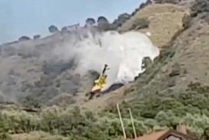 Il Canadair precipitato sull'Etna