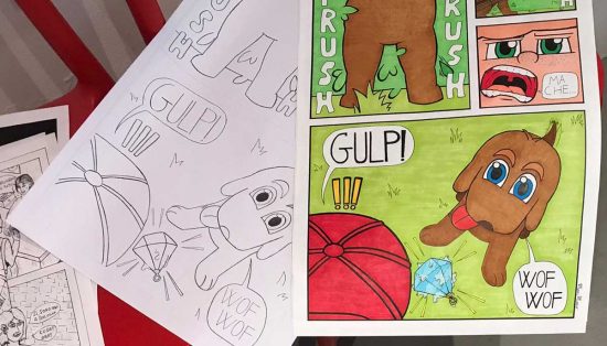 Corso di Fumetto - Mostra degli studenti - Tavole di Marco Mocci