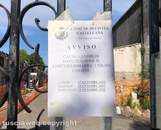 Civita Castellana - Lavori straordinari di manutenzione al cimitero