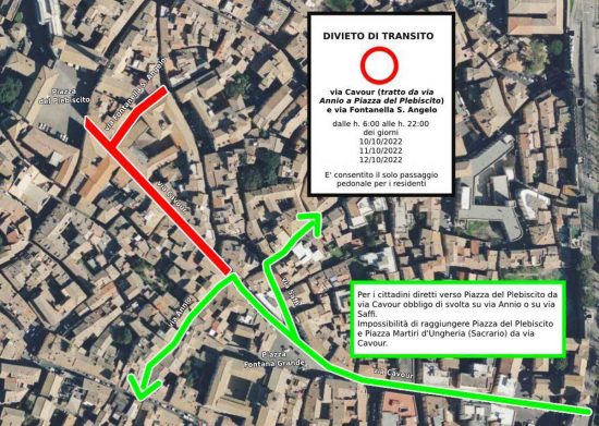 Viterbo - Riprese film Disney - Le limitazioni alla viabilità
