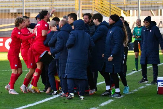 Sport - Calcio - Monterosi - L'esultanza dei biancorossi