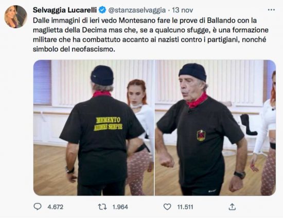 Il Twitter di Selvaggia Lucarelli sul caso di Enrico Montesano