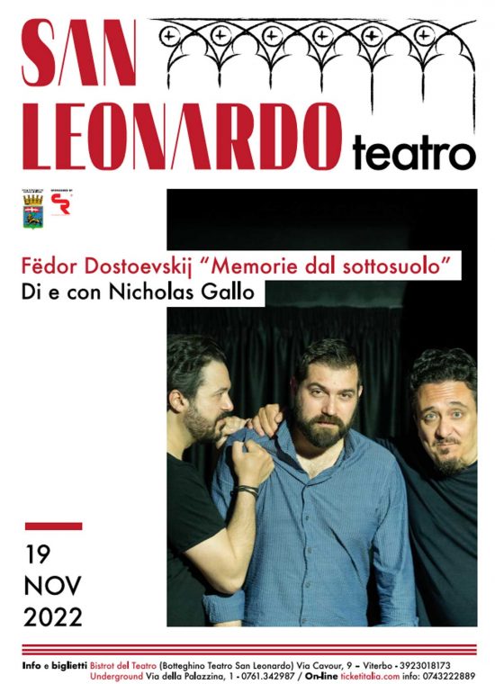 Viterbo - Al teatro San Leonardo con "Memorie del Sottosuolo" - La stagione teatrale 2022-2023
