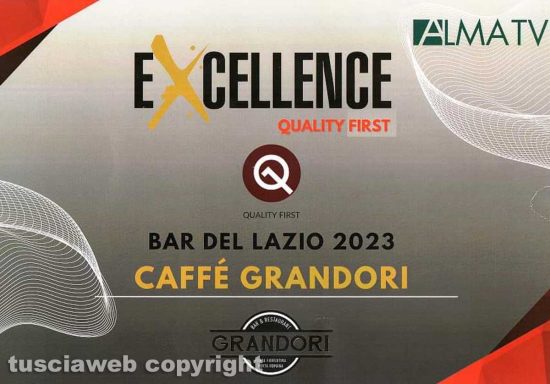 Premio come miglior bar nel Lazio 2023 al Caffè Grandori di Viterbo 