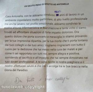 La lettera dei colleghi e amici per Antonella Olivieri
