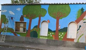 I primi murales realizzati dai ragazzi dell'associazione Murialdo Odv Viterbo