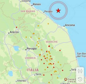 Scossa di terremoto in centro Italia di magnitudo 5,7