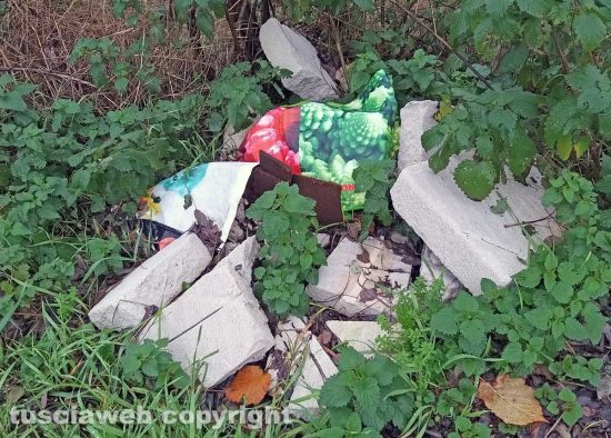 Montefiascone - Rifiuti abbandonati in via Paternocchio