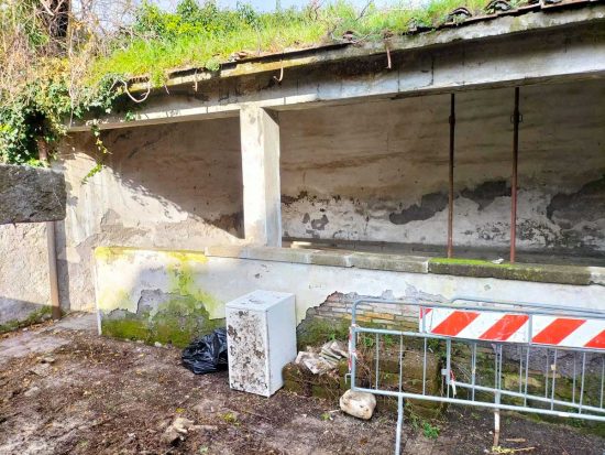 Viterbo - Lavori al lavatoio in via Signorelli