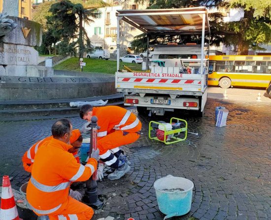 Viterbo - Lavori alla pavimentazione agli Almadiani