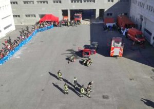 Viterbo - Esercitazione dei vigili del fuoco