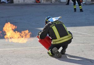 Viterbo - Esercitazione dei vigili del fuoco