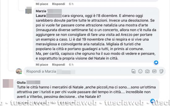 Natale sottotono a Viterbo - I commenti dei cittadini