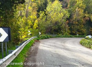 Viterbo - Cassia Sud - Tratto in curva senza marciapiede