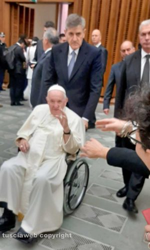 Roma - Il papa Francesco in aula Paolo Sesto in Vaticano 