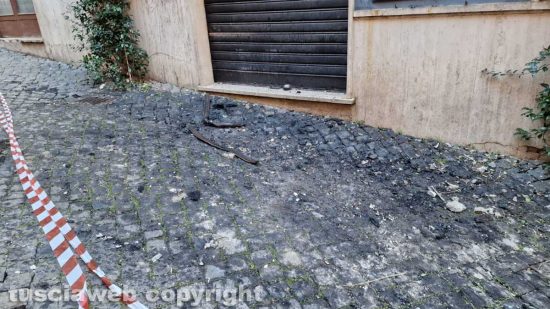 Viterbo - Incendio in via del Suffragio