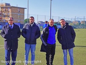 Civitavecchia - Caputo con Presutti, il ds D'Aponte e il manager Iacomelli