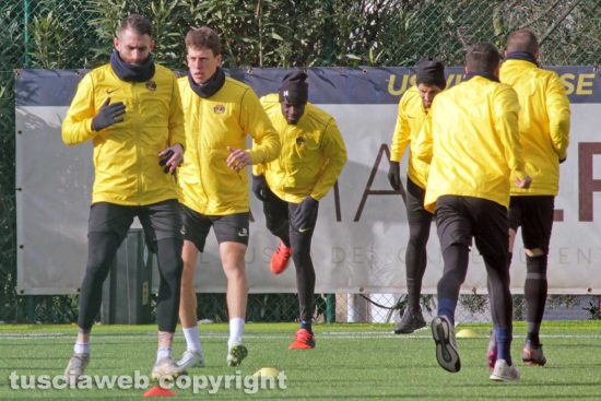 Sport - Calcio - Viterbese - Ricci, Cats, Mbaye e Volpicelli durante l'allenamento