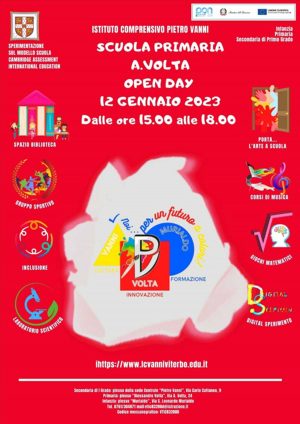 Open day all'Ic Vanni il 12 e 13 gennaio