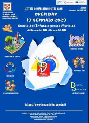 Open day all'Ic Vanni il 12 e 13 gennaio