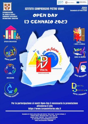 Open day all'Ic Vanni il 12 e 13 gennaio