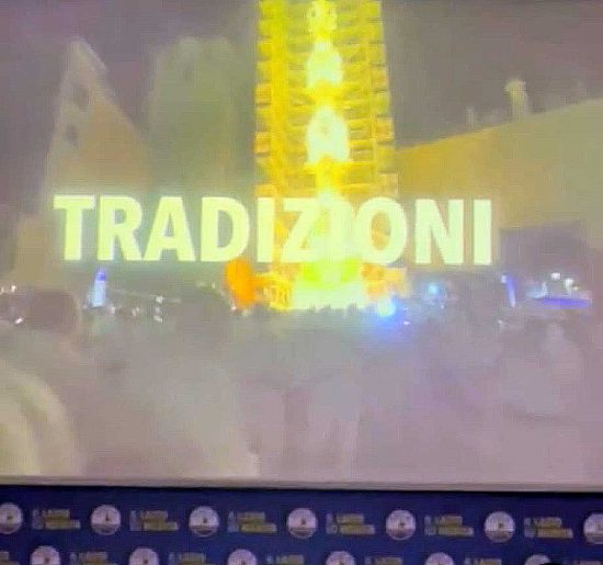 Il video proiettato all'iniziativa della Lega